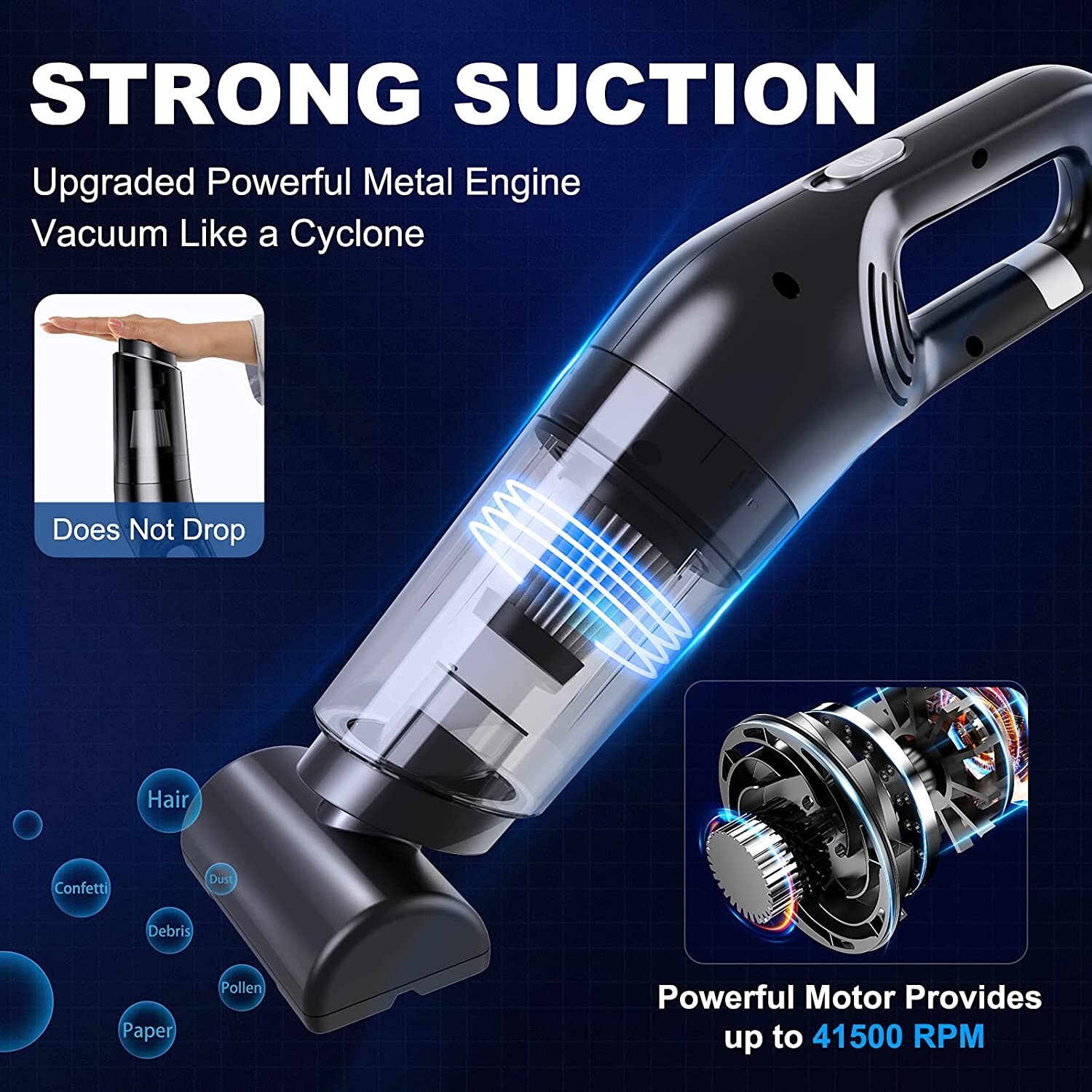 5 in 1 Car Vacuum Handheld Vacuum Cleaner Lightweight Strong Suction 120W corded