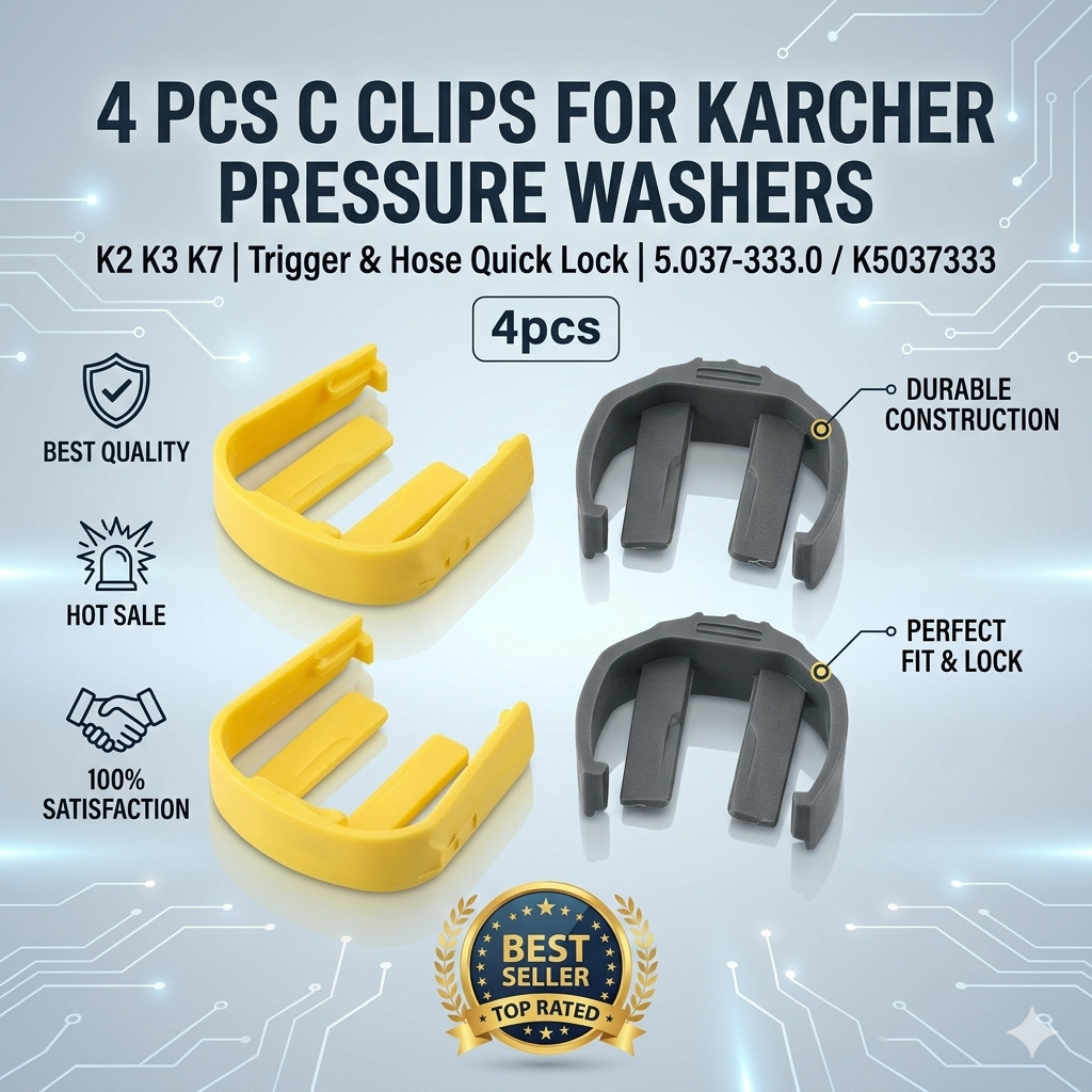 4 Pcs C Clips For Karcher K2 K3 K7 Pressure Washer Trigger Gun Hose Replacement