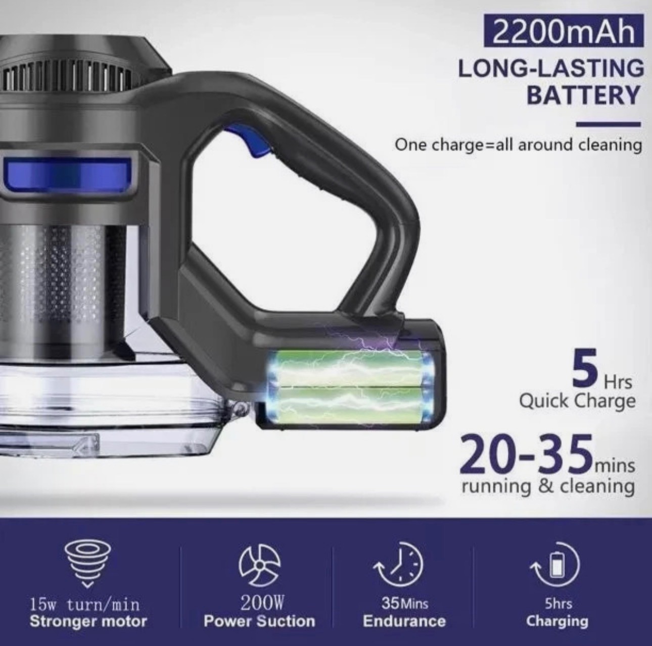 Original MOOSOO Stick Vacuum 22V 3.5Ah BATTERY XL-618A XL-618