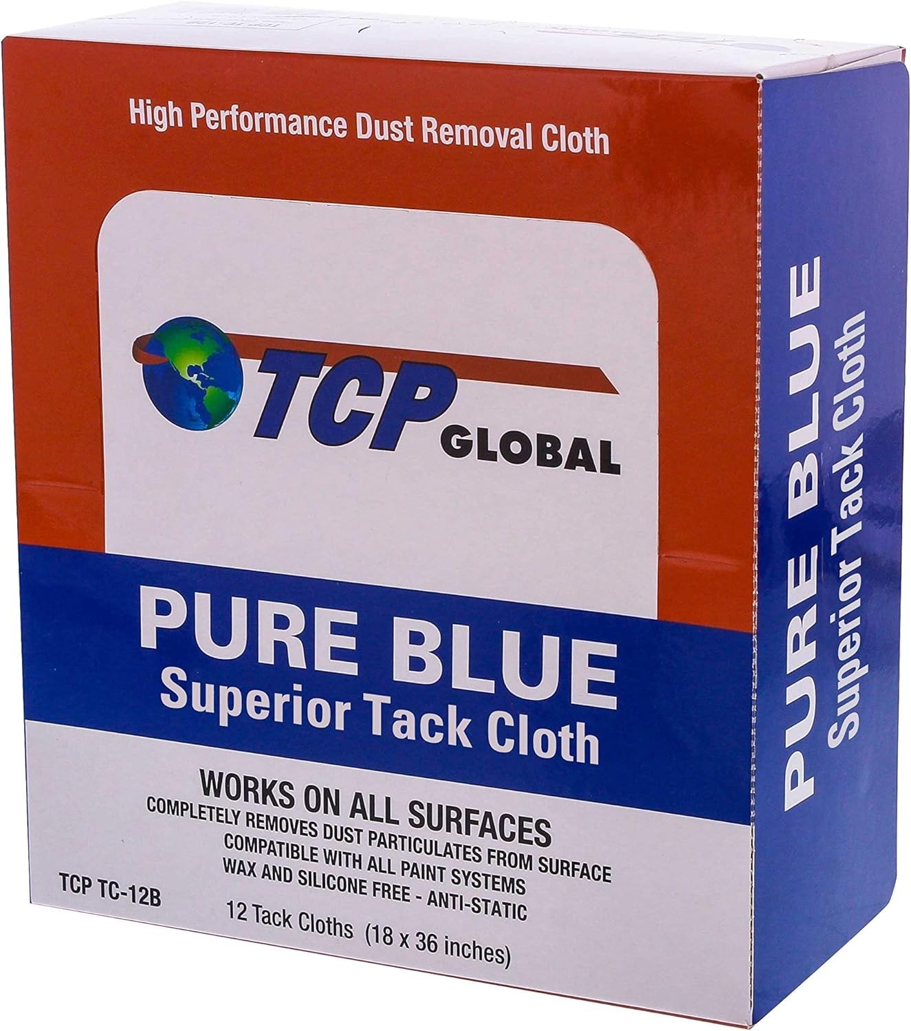 Pure Blue Superior Tack Cloths – Tack Rags Box of 12 Automotive Car Paint