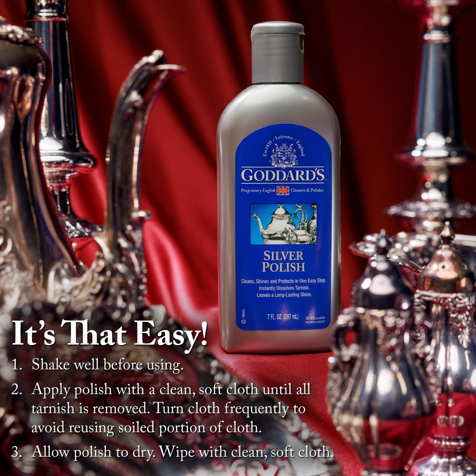 Goddard’s Silver Polish Liquid, Silver Cleaner & Tarnish Remover, 7 oz | Restore