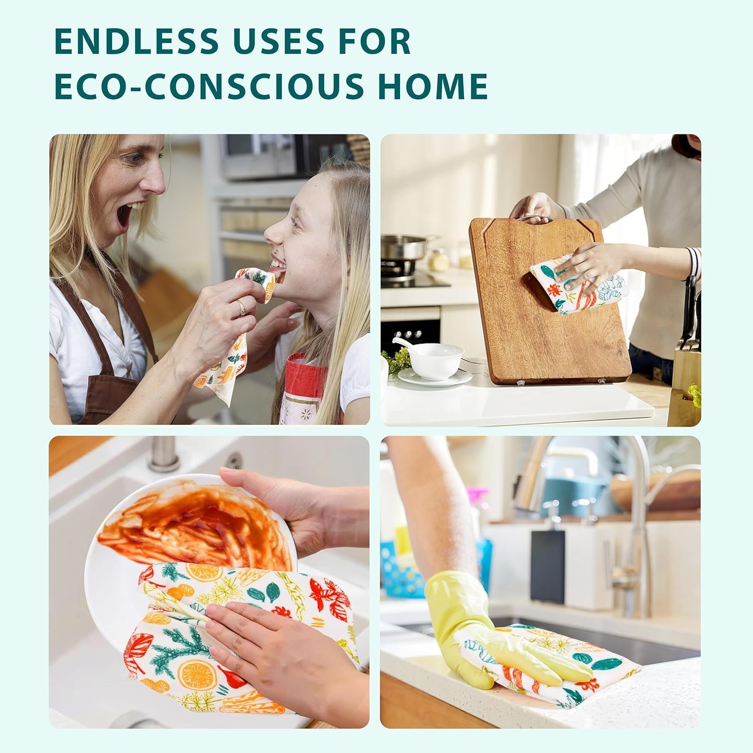 Multi-Purpose Cotton Flannel Towels – 12 Pack with Fun Prints for Every Kitchen