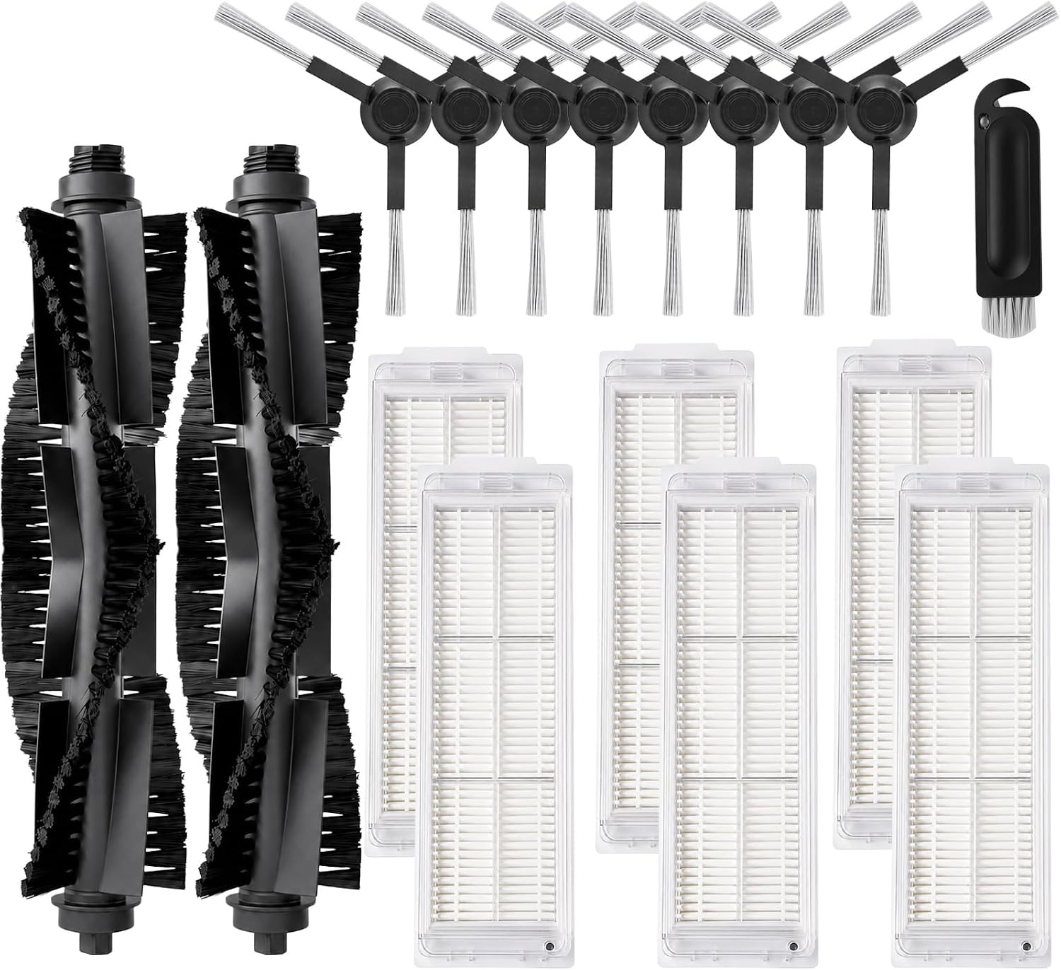 WVCR200S Accessories Kit Compatible with WYZE Robot Vacuum, 17-Piece Replacement