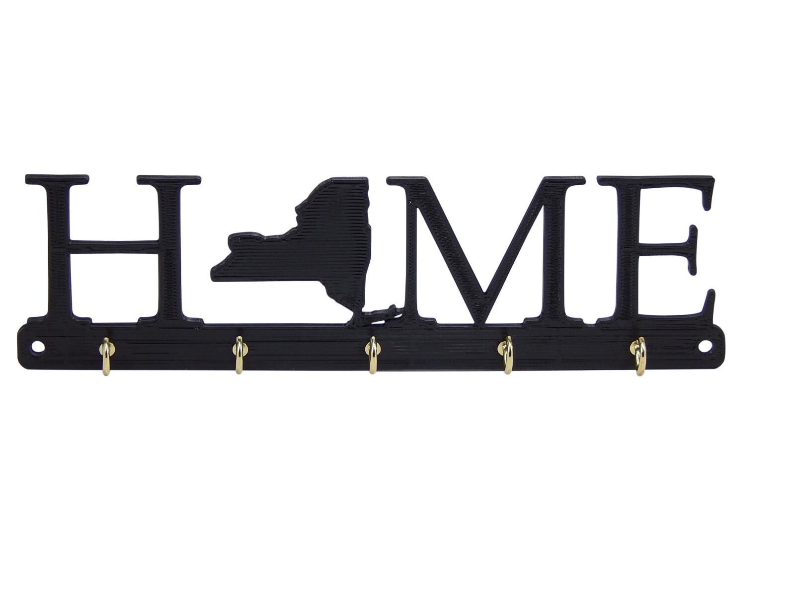 New York Home State Shape Key Holder Hanger Rack Hooks Housewarming Wall Gift