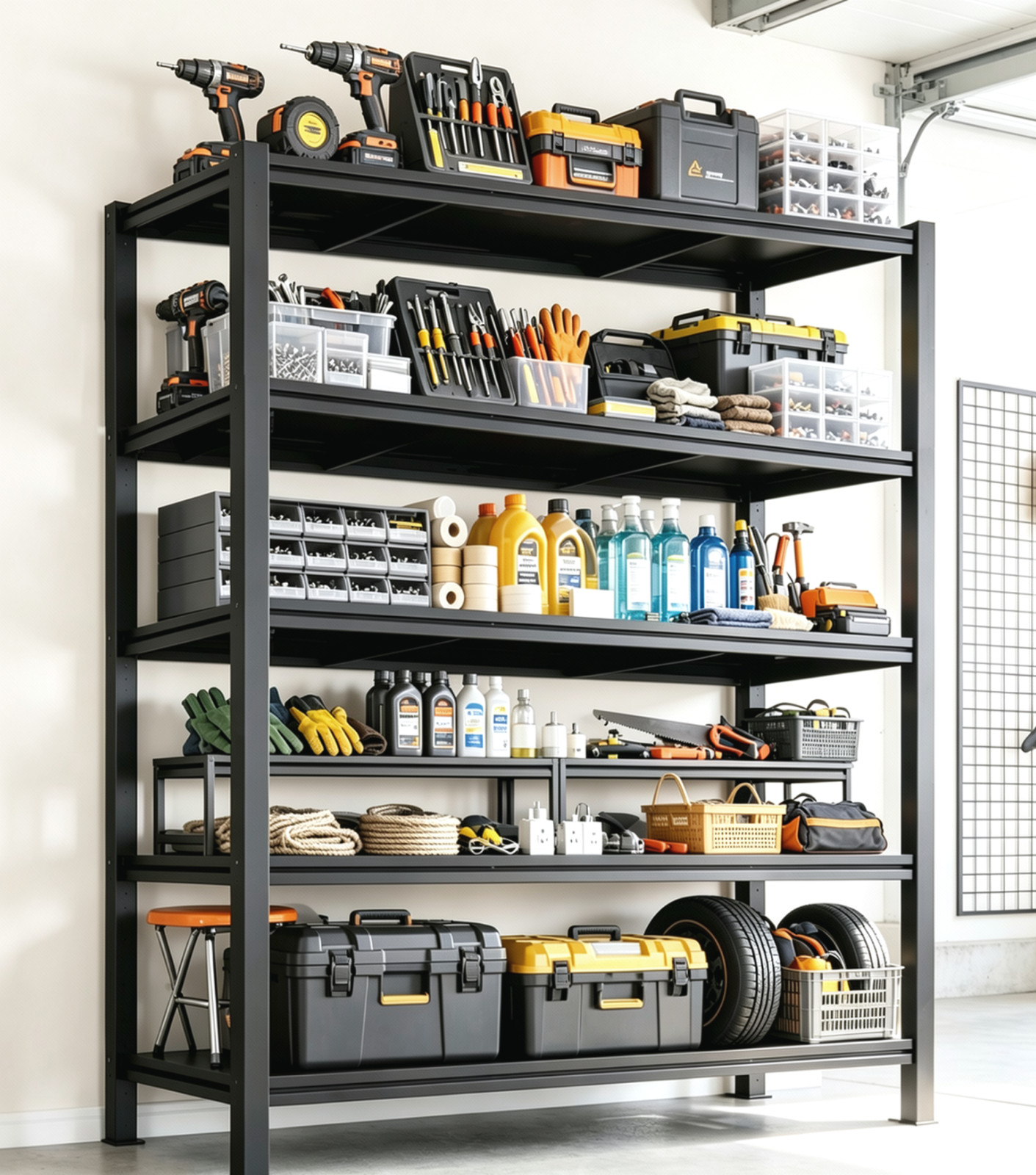 3000lbs Steel Garage Storage Shelves 84″H Heavy Duty Shelving Industrial Rack
