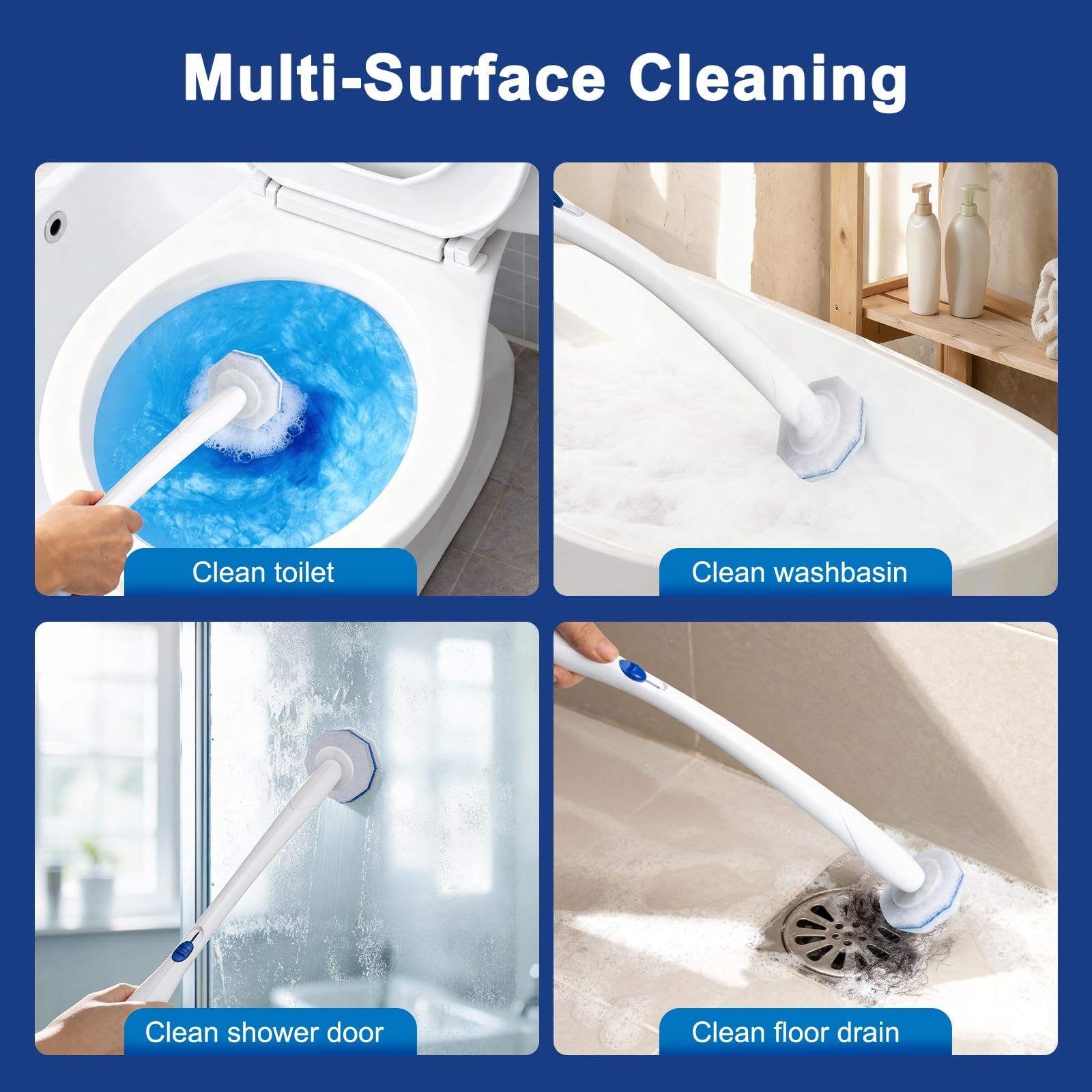 60pcs Toilet Cleaner Refill Pads for Clorox Wand, Upgrade 3-Layer Toilet Scru…