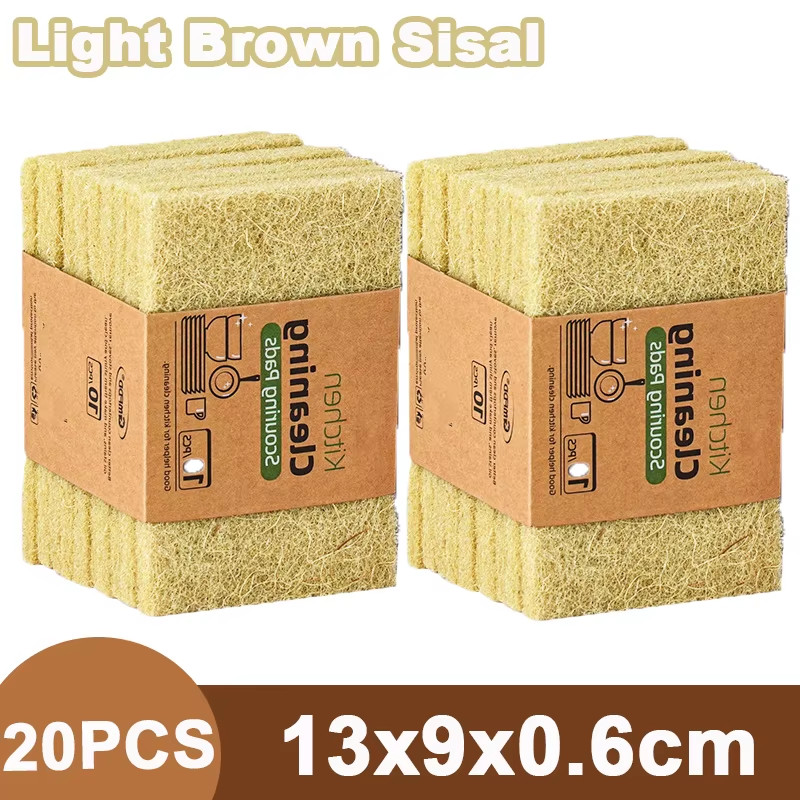 5/10/20PCS Sisal Microfiber Sponge Eco-Friendly Natural Fiber Sponges Kitchen Di