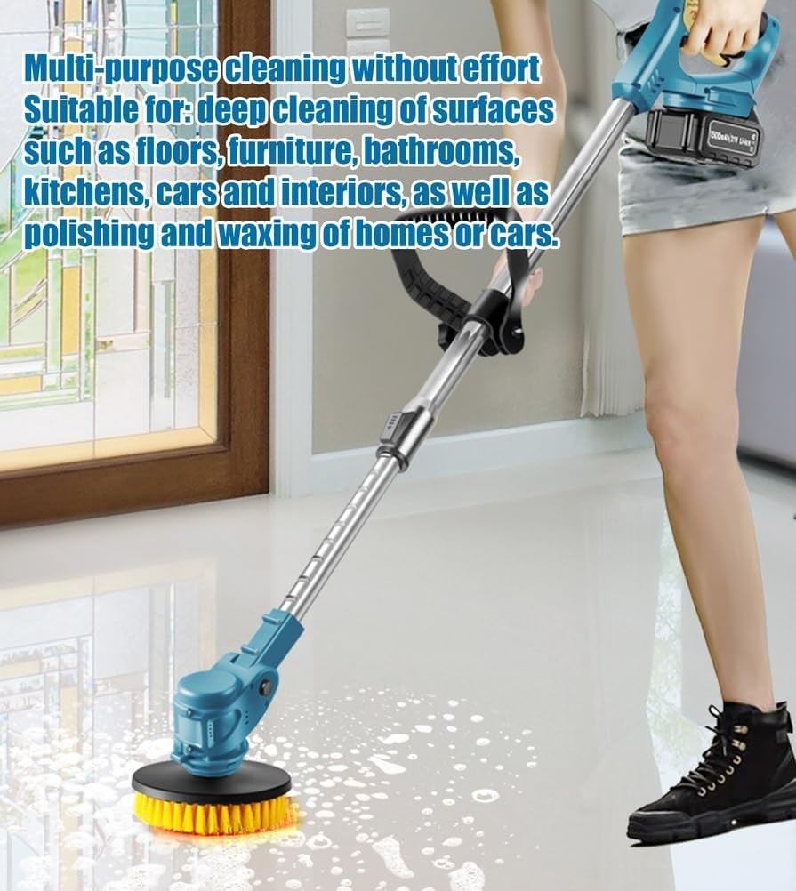 Electric Spin Scrubber, Cordless Cleaning Scrubber for Home, 3 Replaceable Heads