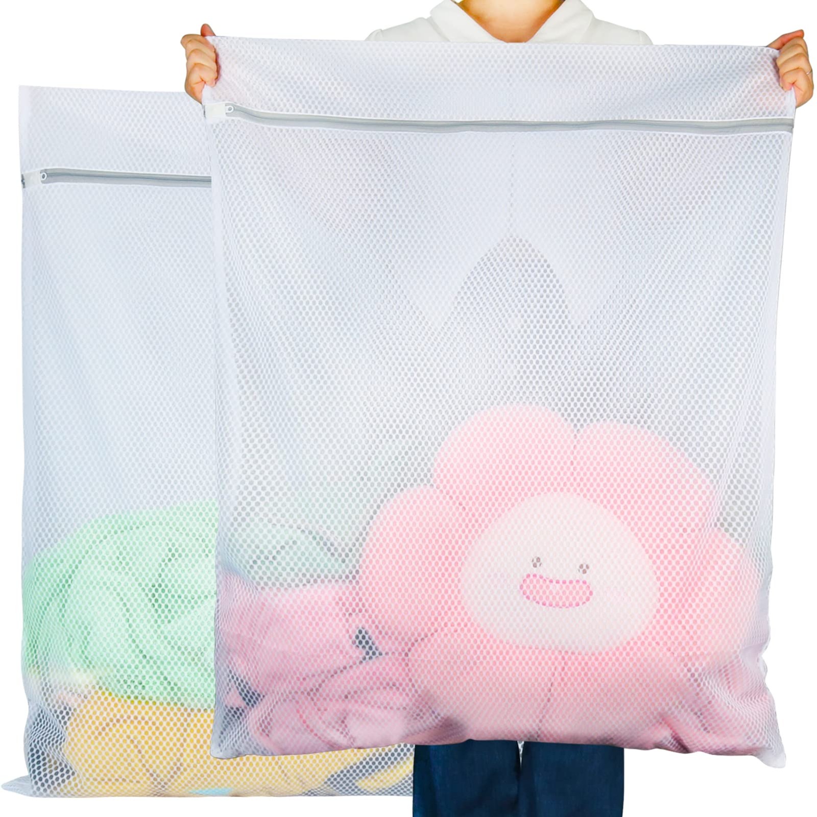 Vivifying Extra Large Mesh Laundry Bag, 2 Pack XXL Oversize Honeycomb Mesh Wash