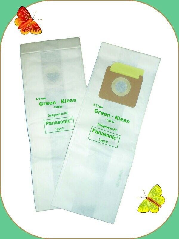 Panasonic U, U3 & U6 Vacuum Bags / 3 each / BIO-DEGRADABLE Green Kleen