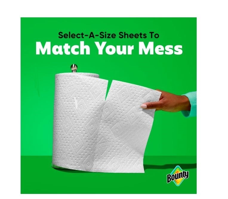 Bounty Select-A-Size Paper Towels, White, 12 Double Rolls = 24 Regular Rolls