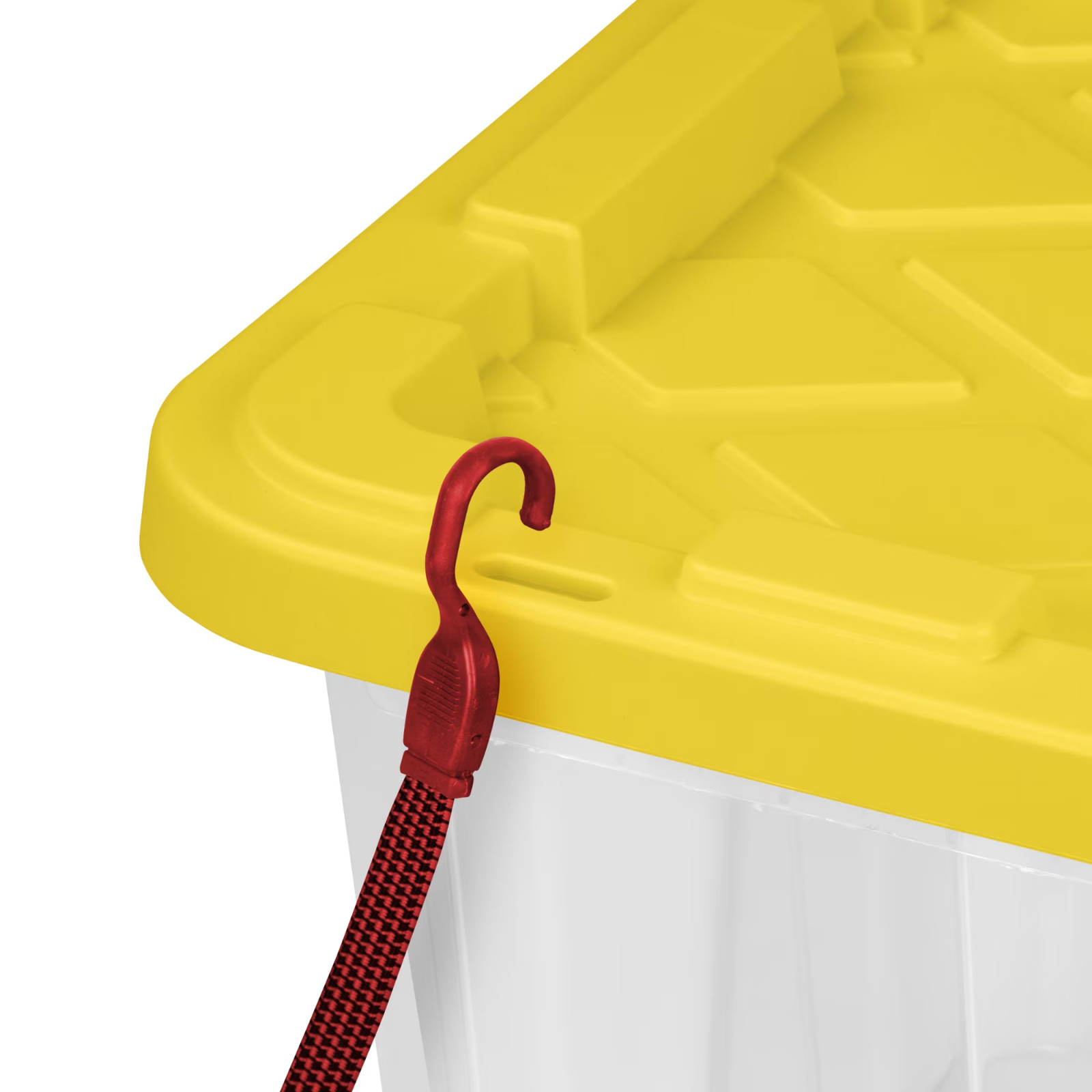 4 Pack Sterilite 27 Gallon Clear Storage Tote Bin with Snap Lid Yellow – SALE