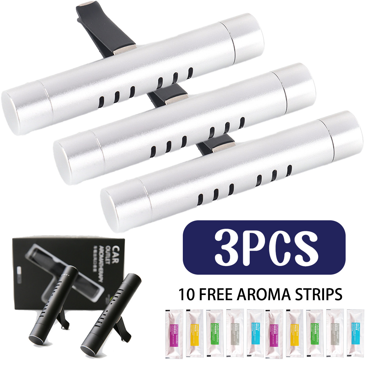 Car Air Freshener Strips 4 Colors, Long Lasting Vent Clip Accessories