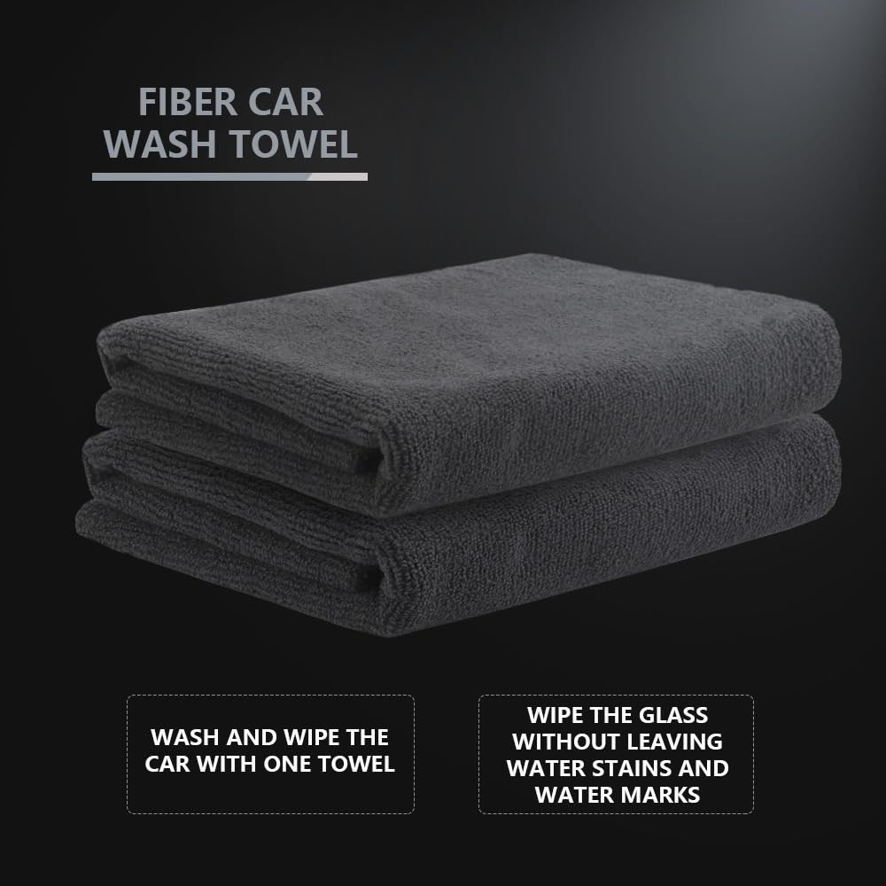 HeavyDuty Microfiber Cleaning Towels 16×16 Inch 350GSM 12 Pcs Grey for Car Wash