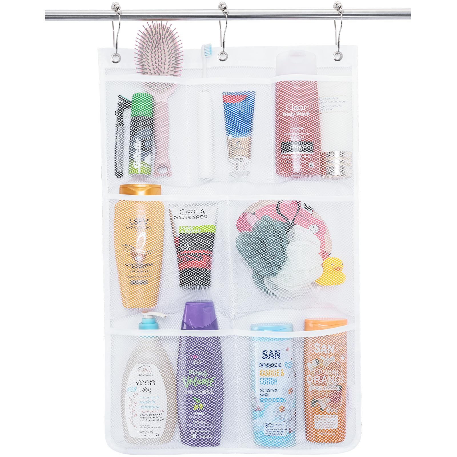 Lifewit Mesh Shower Caddy, 7 Pockets Hanging 17″ x 25.6″, White