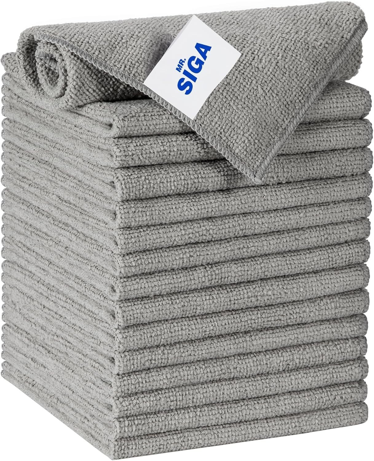 Reusable Microfiber Cloths in Gray – 15-Pack, Perfect for Streak-Free Cleaning