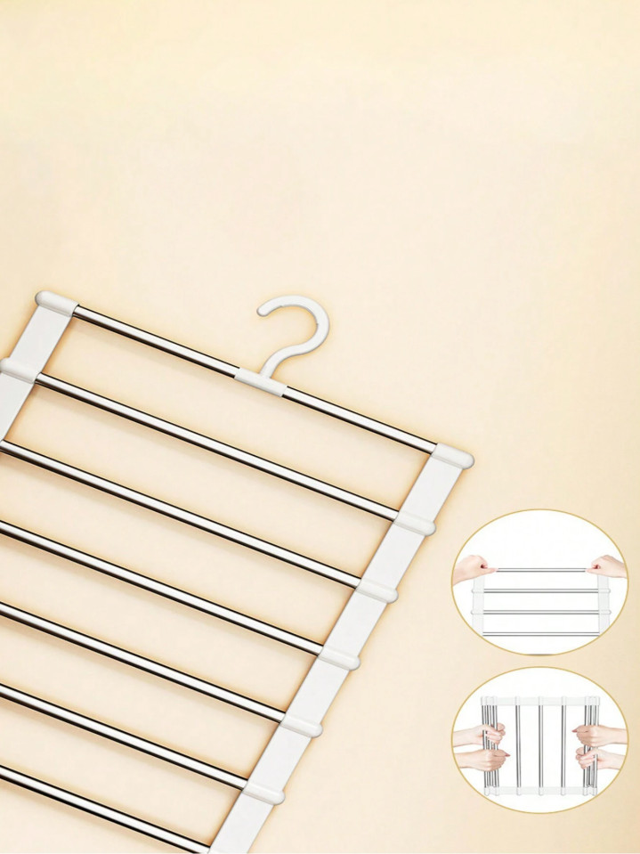 1 pc Multi-Layer Pants Hanger Space-Saving Non-Slip Wardrobe Organizer