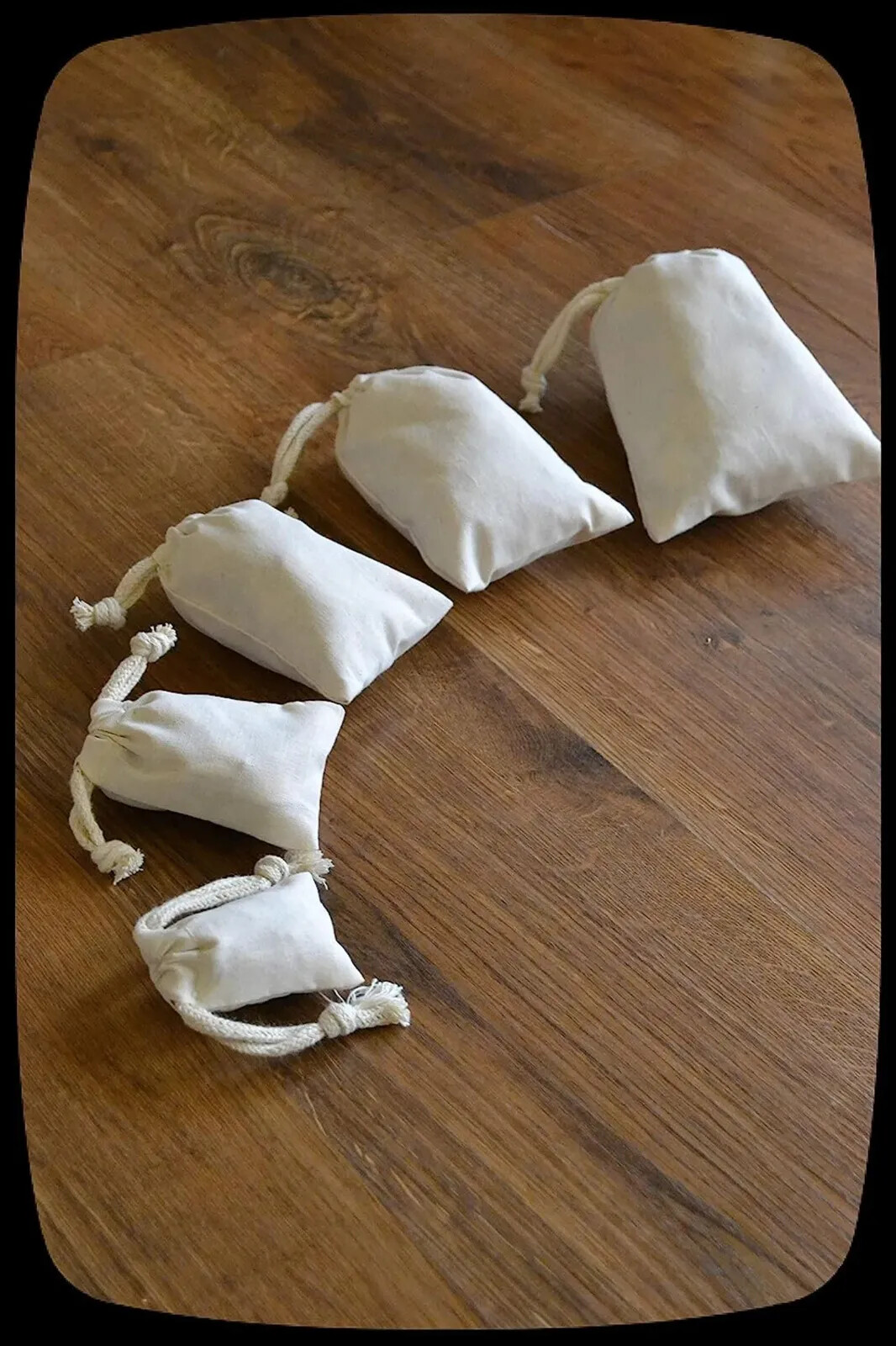 Double Drawstring Organic Cotton Muslin Bags – Premium Quality – Natural Color