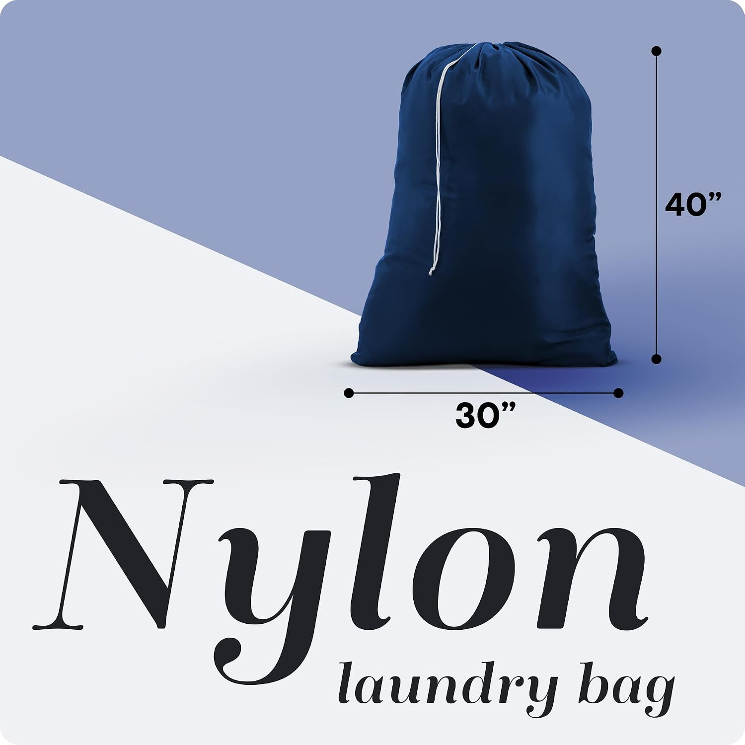 XL Nylon Laundry Bag 30″x40″, 60 lb Capacity, Navy Blue | 30″x40″ XL Nylon Laund