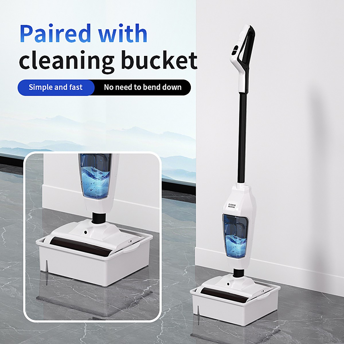 3 In 1 Household Floor Scrubber Wireless Handheld Electric Mop