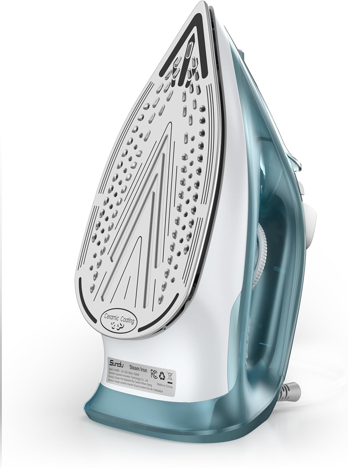 Steam Iron for Clothes – 1500W Iron with Ceramic Coated Soleplate, Rapid Heating