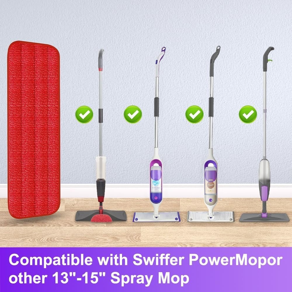 3 Pack Microfiber Mop Pads, Compatible with Rubbermaid Reveal, Swiffer, Libman