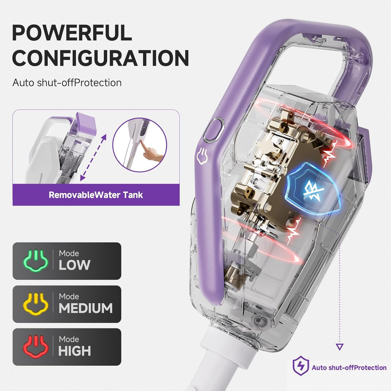 AAOBOSI Steam Mop, 1300W Powerful Detachable Handheld Steamer with 350ml Tank, 1