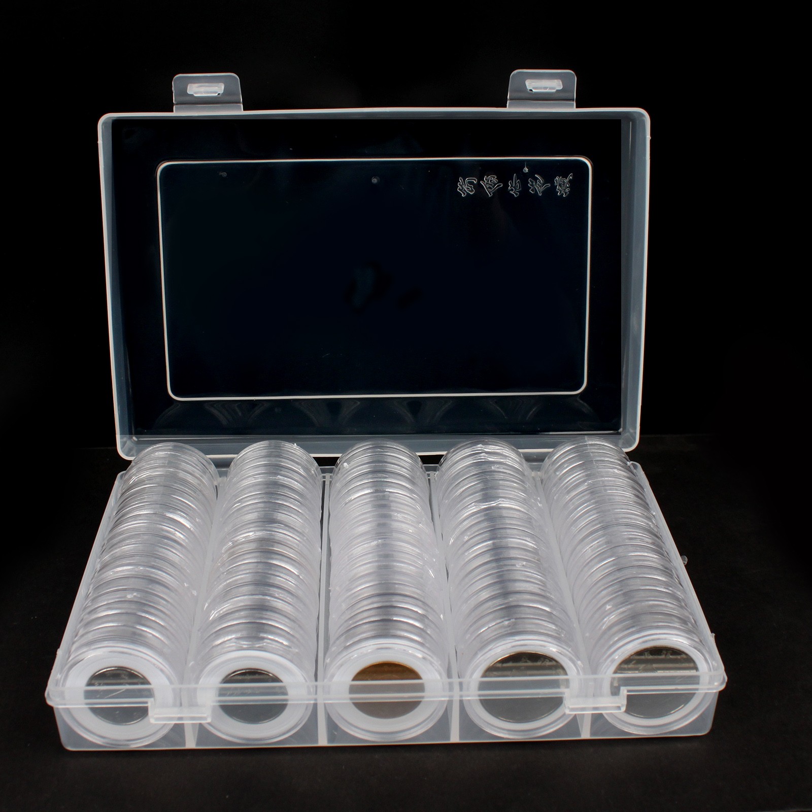 100Pcs 30mm Coin Capsule Container Storage Box Holder Case Clear Round Plastic