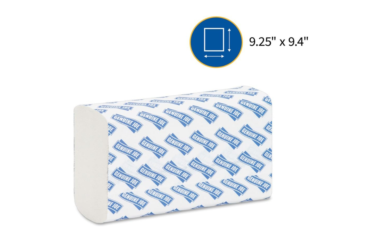 4000 White Paper Multifold Towels Bulk C-Fold Recycled Fiber Genuine Pack of 16