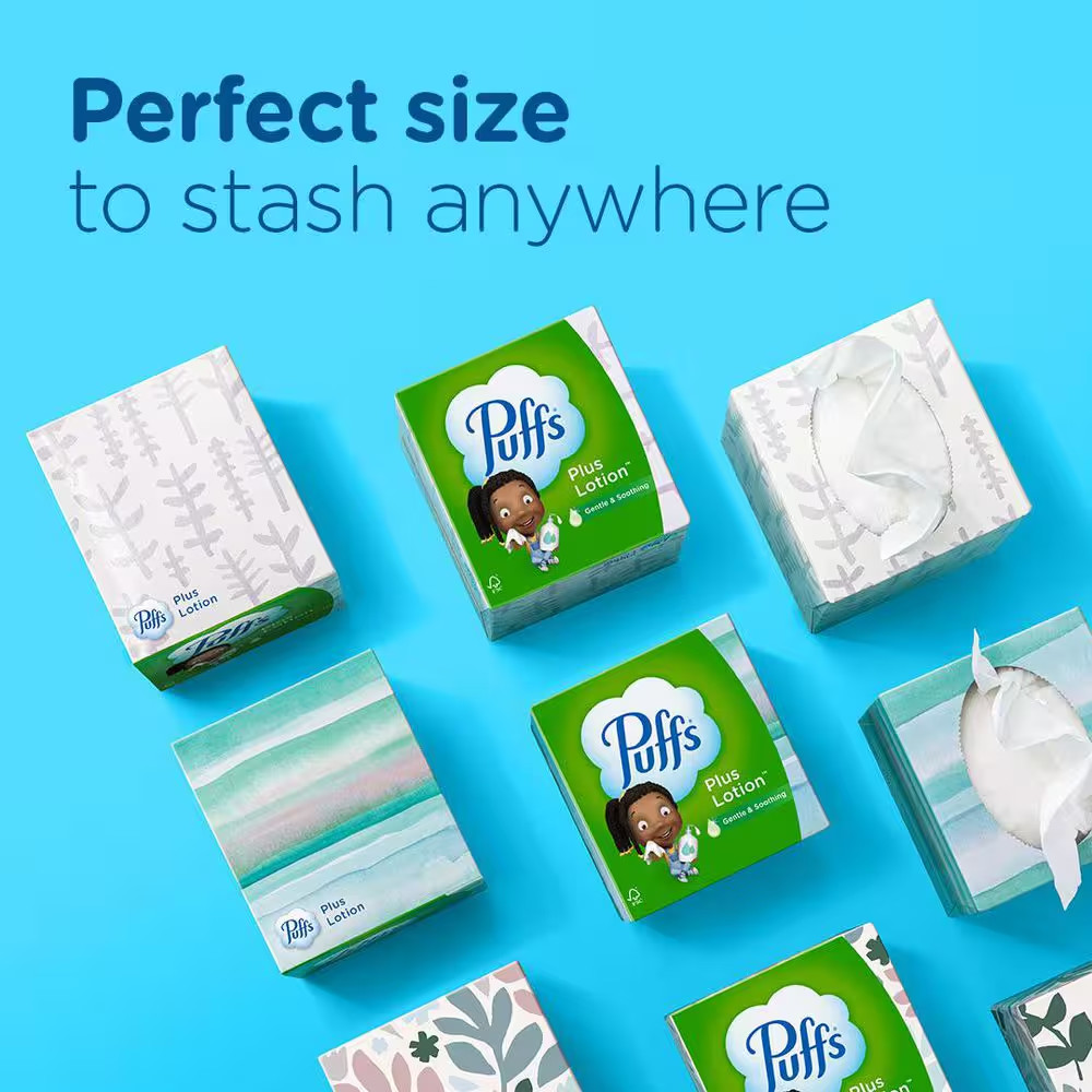 Plus Lotion 2-Ply Facial Tissue Cube Box (56-Sheets per Box, 4 CNT) Free Shippin