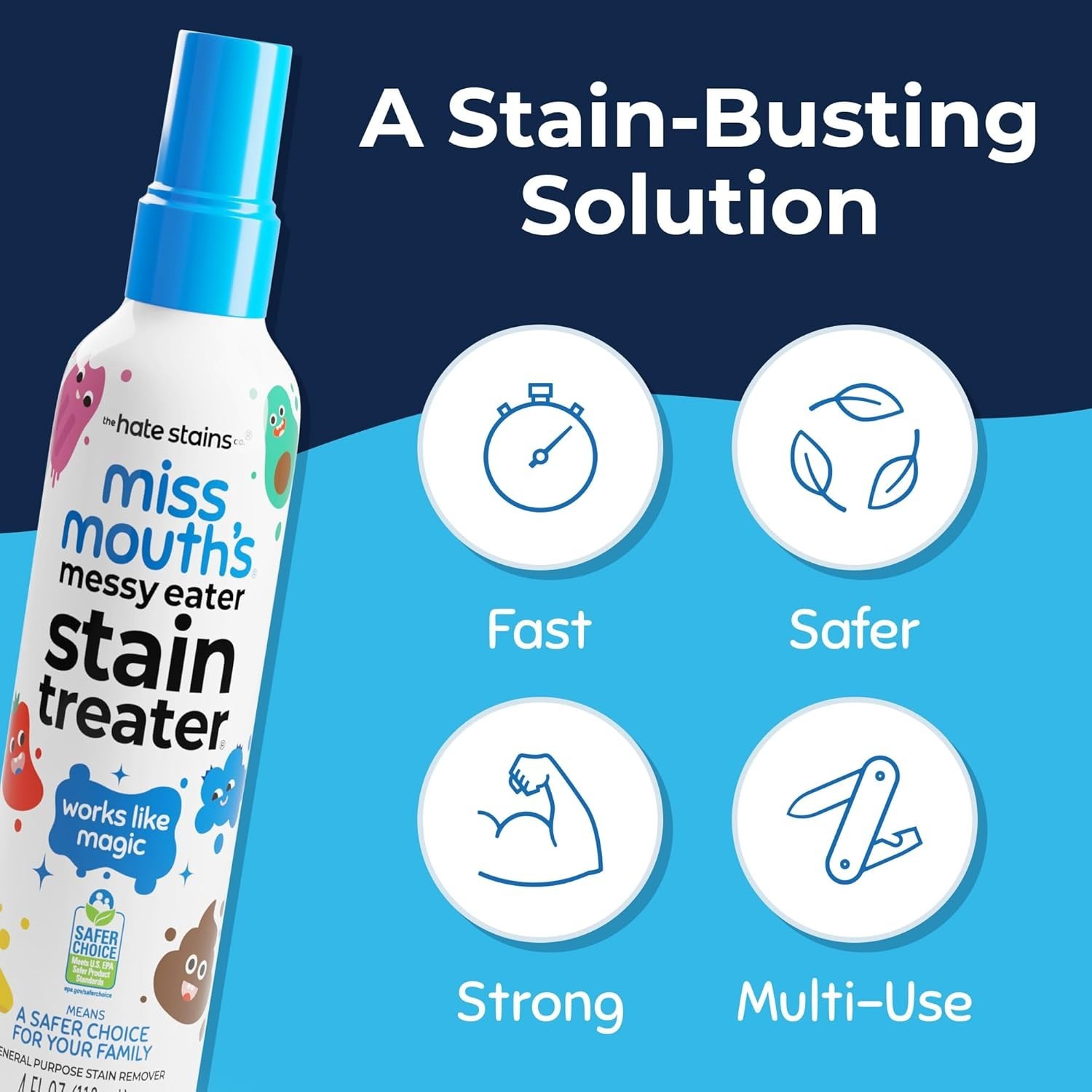 Biodegradable Messy Eater 4oz Stain Spray – Ideal for Newborns & Parents