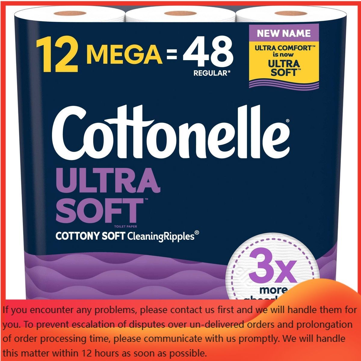 Cottonelle Ultra Soft Toilet Paper – 12 Mega Rolls