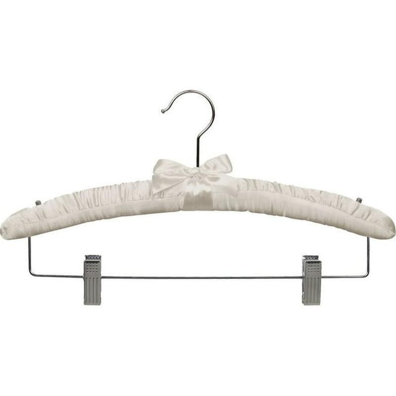 Satin Padded Hangers Box of 12 Polished Chrome Hooks Space Saving Design Other