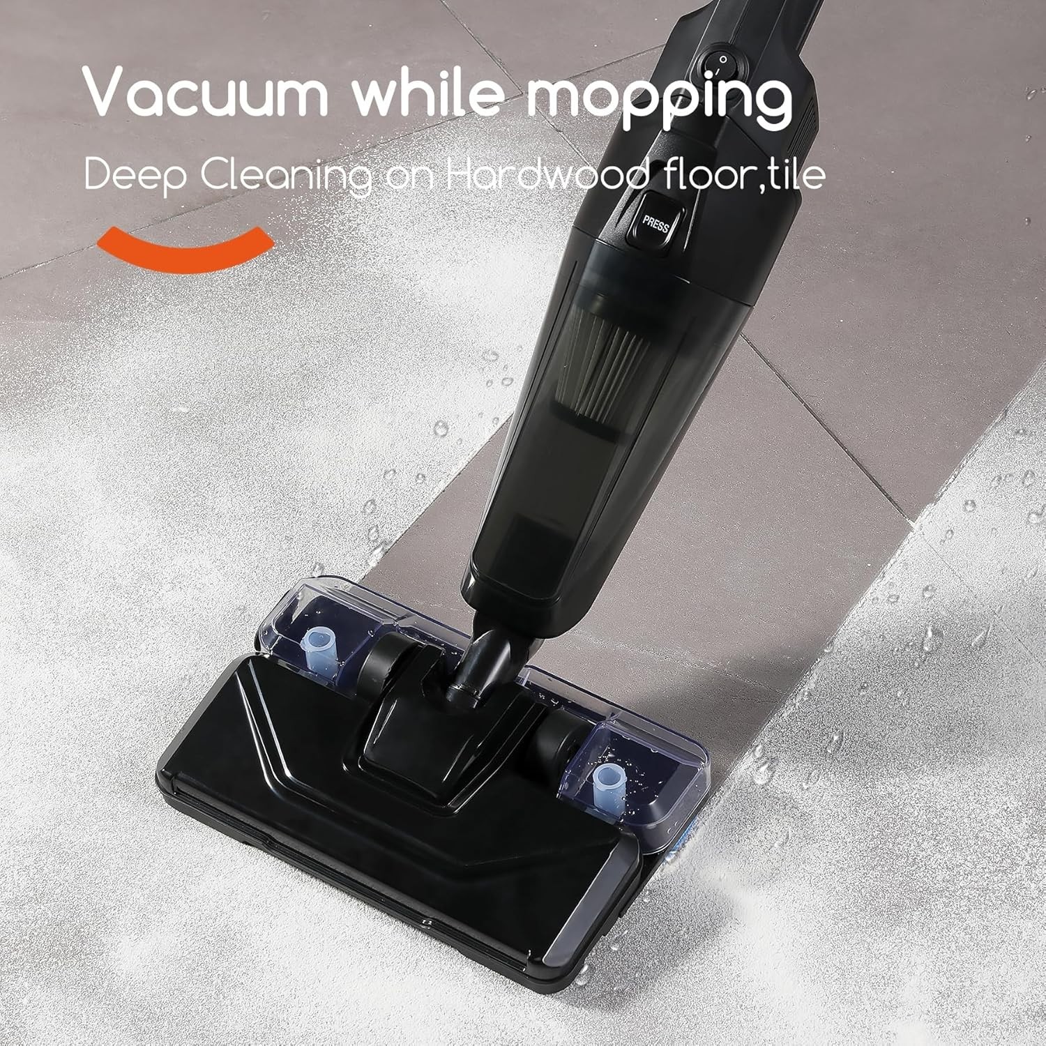 2-in-1 Stick Vacuum & Electric Mop with 600W Powerful Suction for Hard Floors