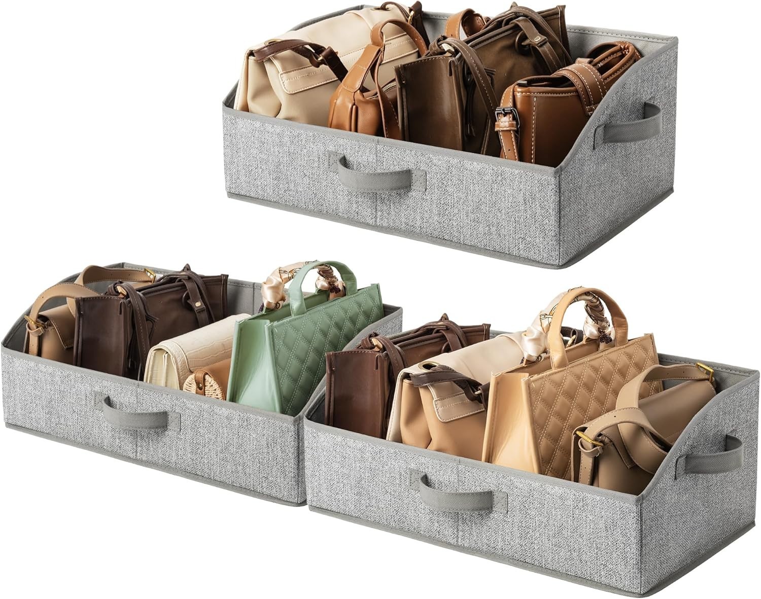 Versatile Fabric Storage Bins for Closet – 3-Pack Trapezoid Organizer Set