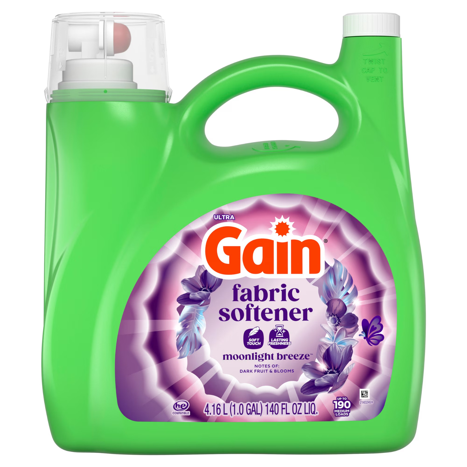 2PACK Gain Liquid Laundry Fabric Softener and Conditioner Moonlight Breeze 140fl