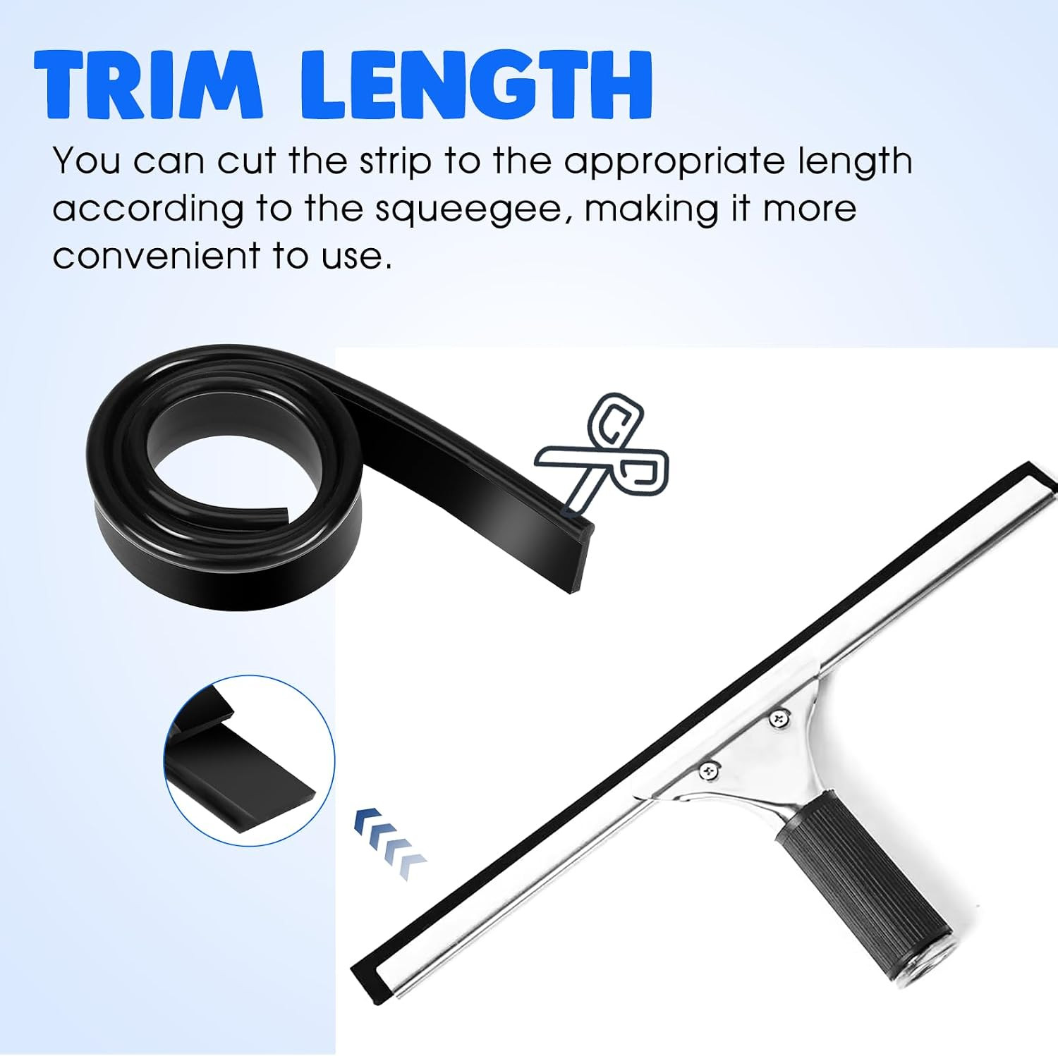 4PCS 18 Inch Squeegee Replacement Rubber Blades Window Glass Shower Refill