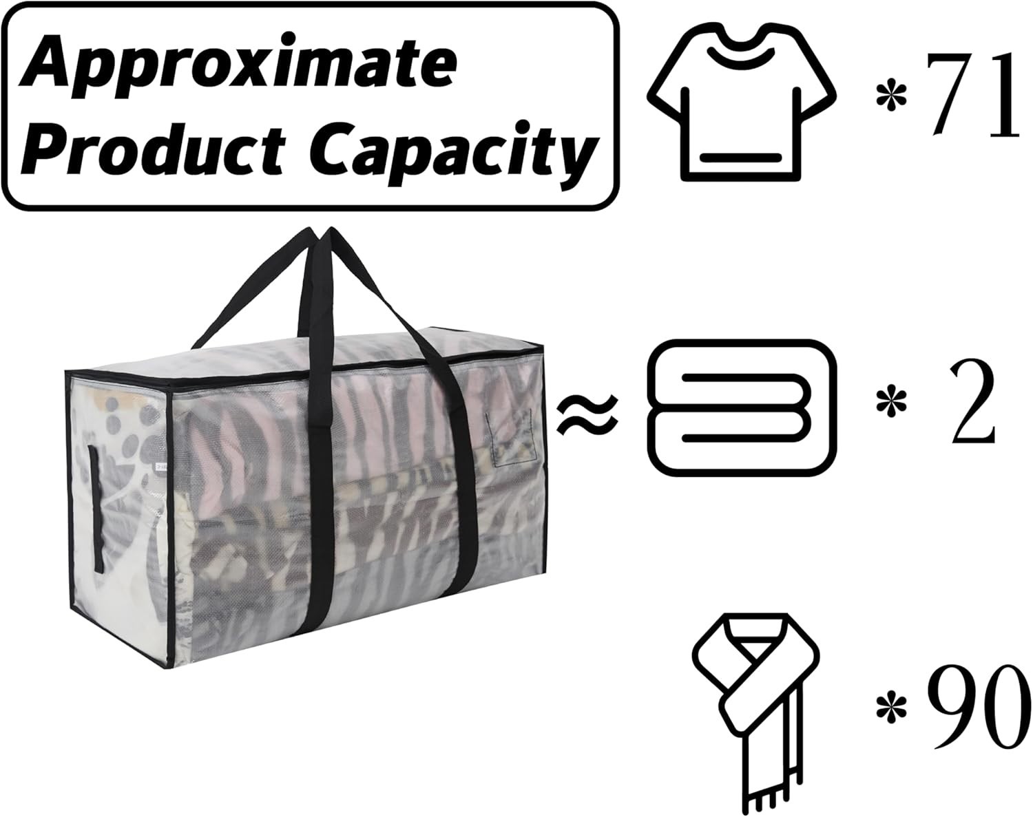 Heavy Duty Clear Plastic Storage Tote Bins with Lid 24.5 Gallon 93L 6 Pack