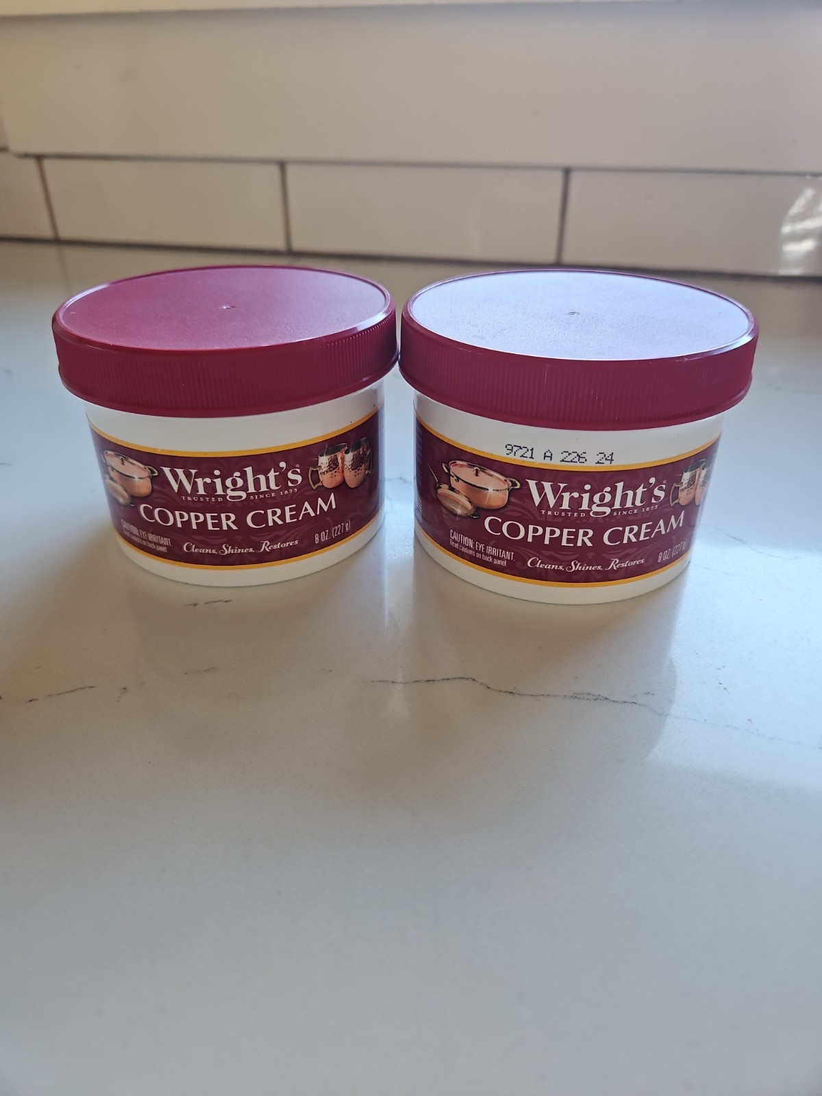 Wright’s by Weiman Copper Cream Polish – 8 oz – NEW – Lot of 2