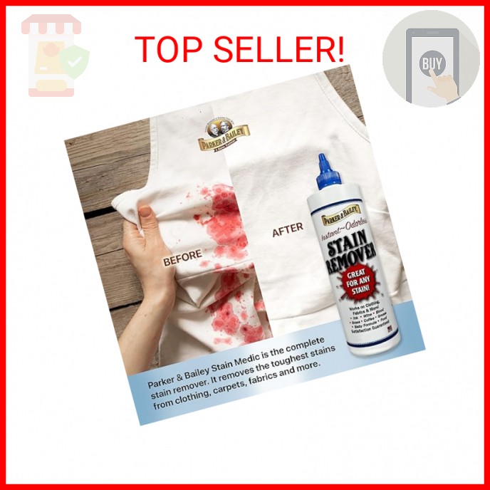 Parker & Bailey Liquid Stain Remover – Instant Stain Removal on Laundry Clothing
