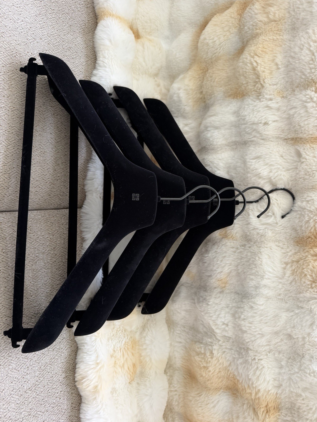 GIVENCHY 15 1/2″ Black Velvet Suit Jacket HANGERS SET 4