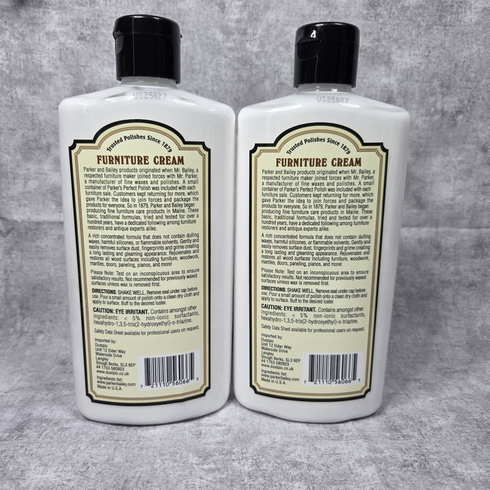 2 Pack Parker & Bailey Furniture Cream With Lemon Oil Cleans Polsihes Wood 16oz