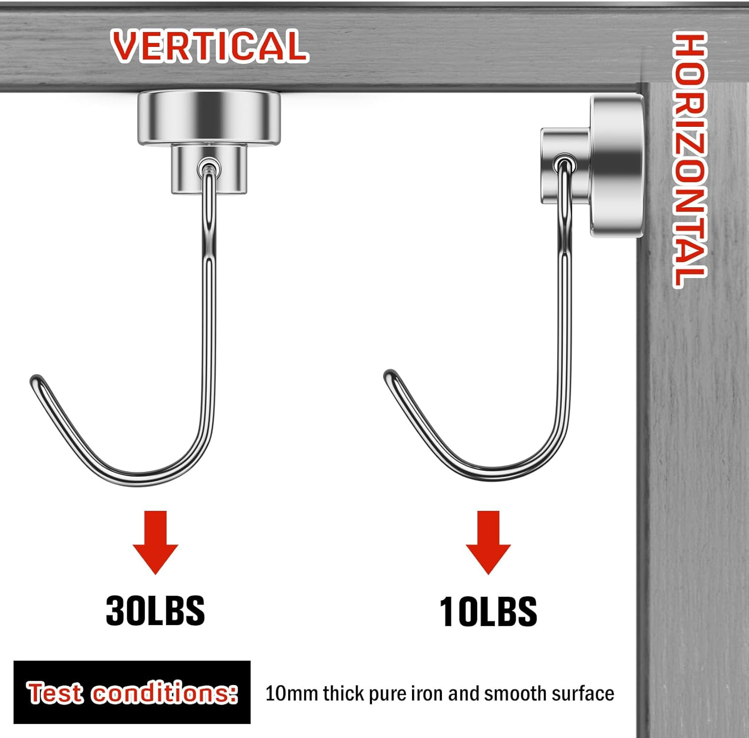 FINDMAG Magnetic Hooks for Cruise Cabins, 6 Pack 30 LB+ Magnet Hooks | Silver Ma