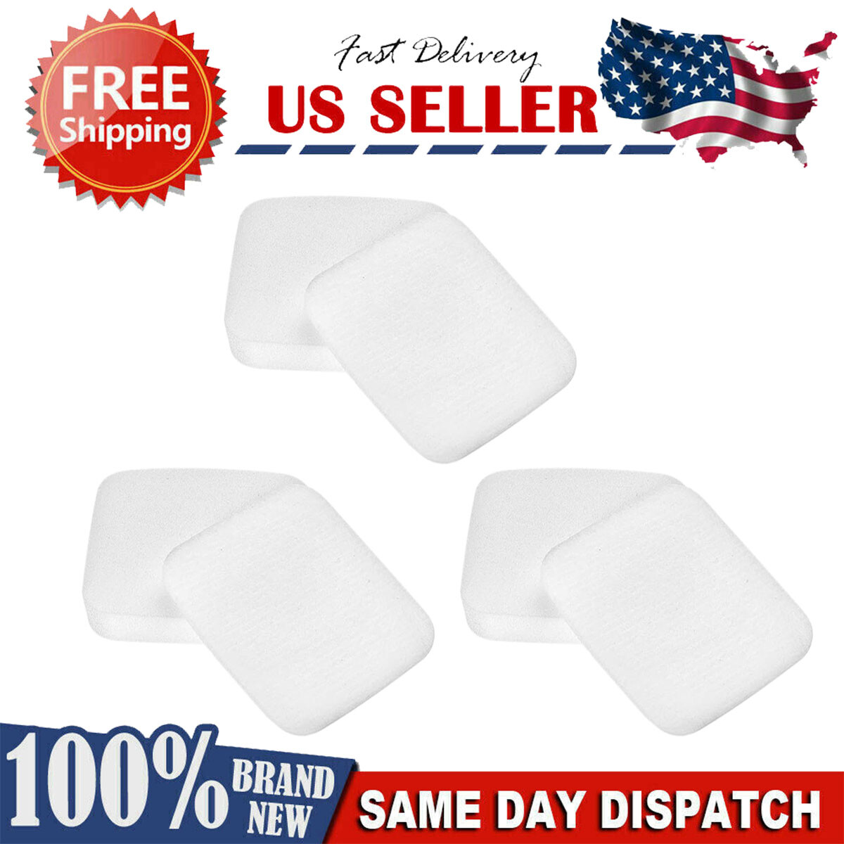 3 Pack XFFK602UKT Foam and Felt Filters for Shark UV850 UV900 vacuum Part