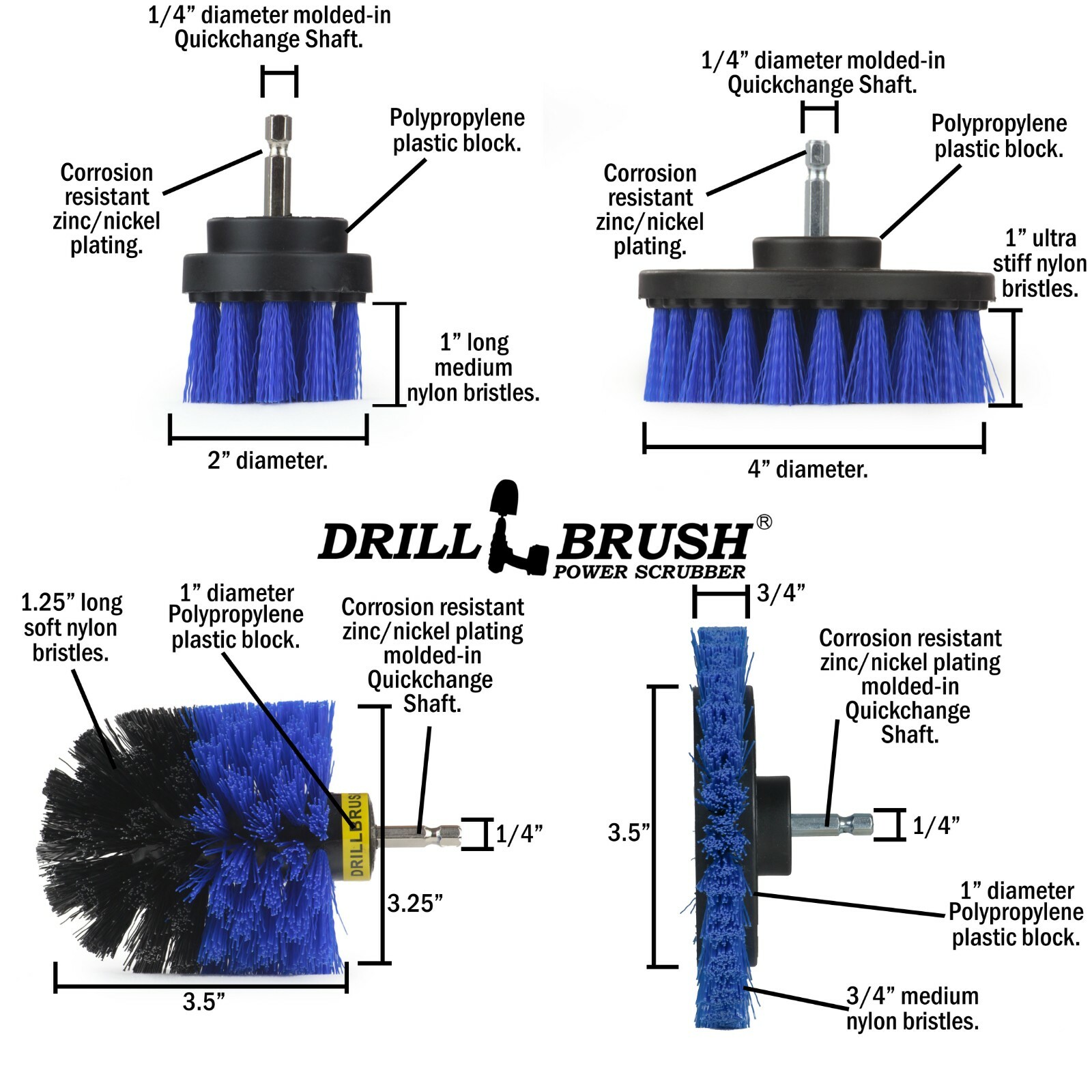 Boat Cleaning Drill Brush Attachment Set – Personal Watercraft Detailing