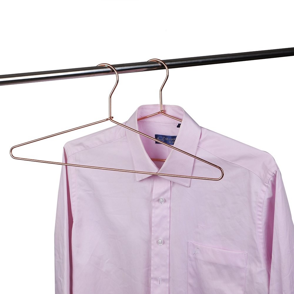 Quality 17″ Rose Gold Sturdy Metal Hanger 120 Pack Copper Clothes Hangers Hea…