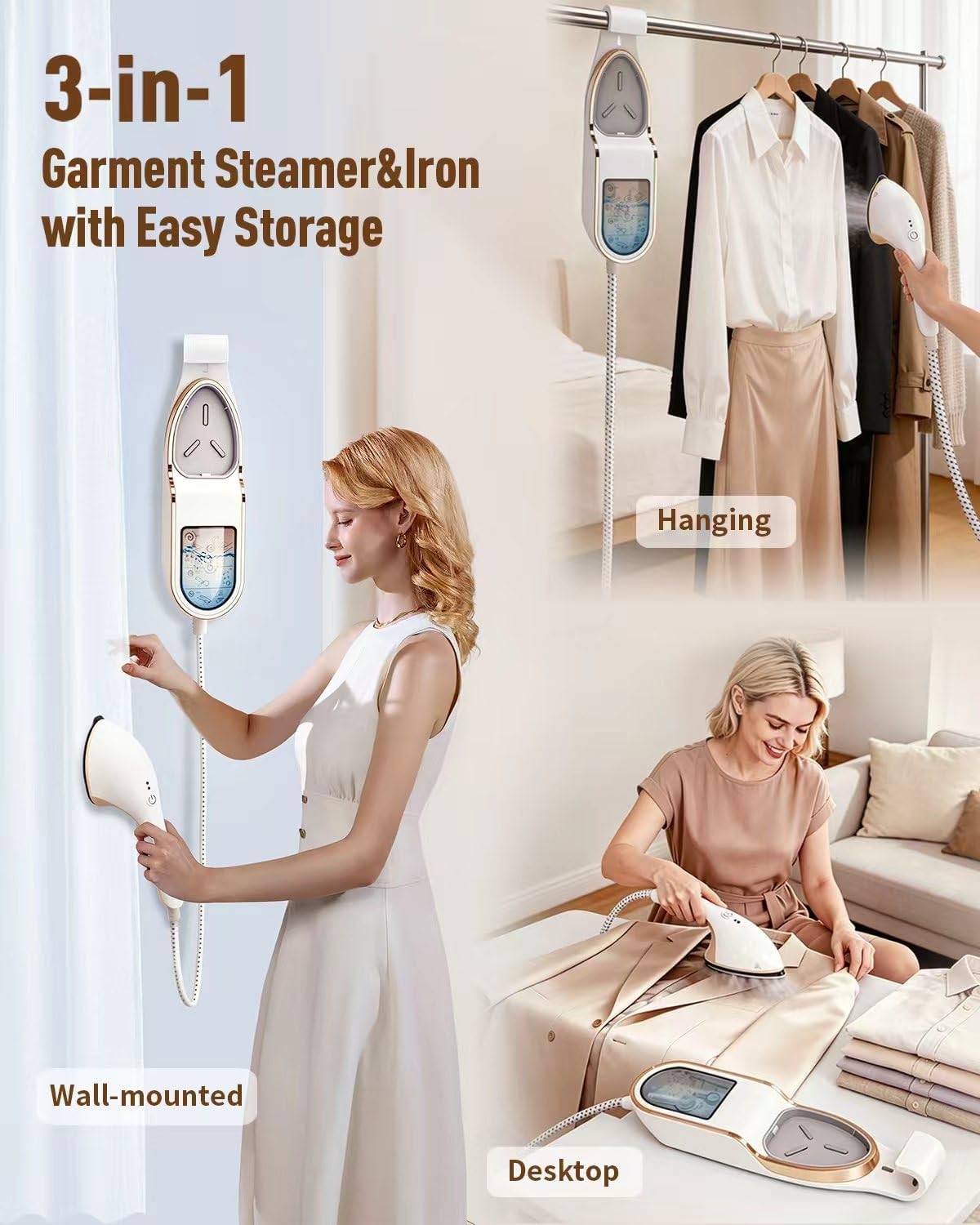 3-In-1 Steamer for Clothes, 1500W Leak-Proof, 330Ml | 1500W, 30S Fast Heat