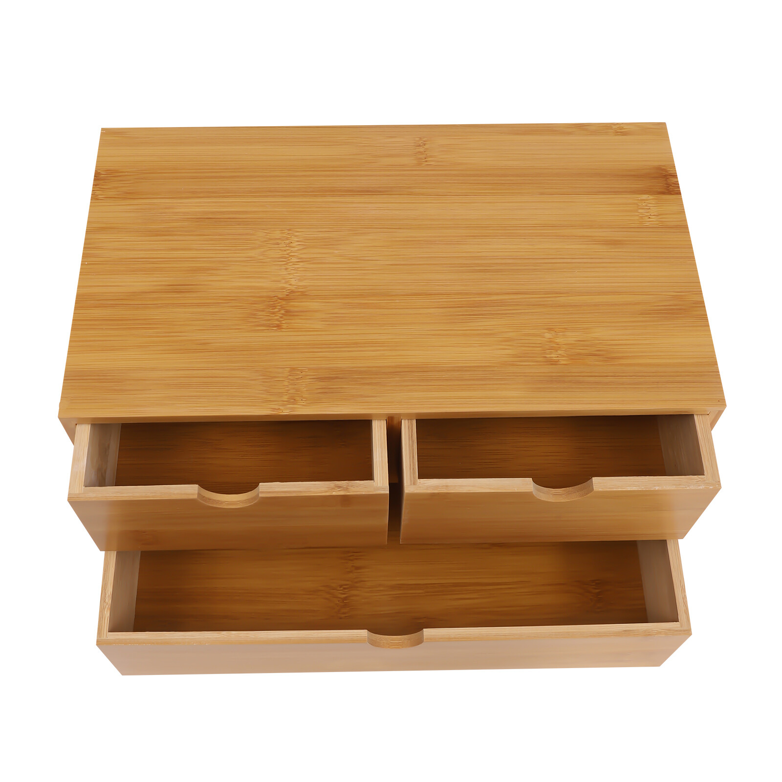 Bamboo Desk Organizer with 3 Drawers, Tabletop Storage Box No Assembly Required