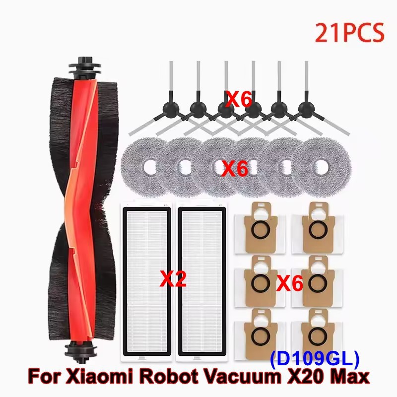 Replacement Kits For Xiaomi Robot Vacuum X20 Max Brushes Filter Mop Cloth Parts