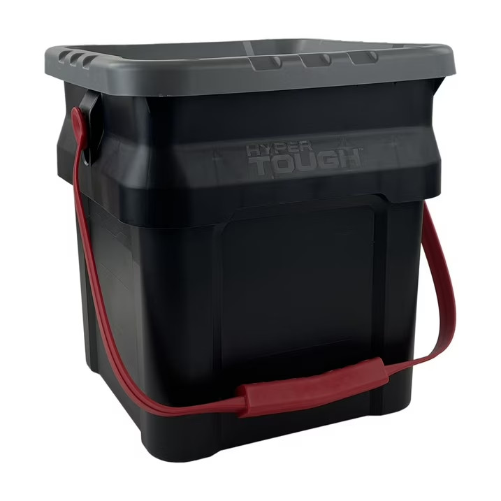 (2 pack) Hyper Tough 5 Gallon Heavy Duty Plastic Material Bucket Tote,Adult